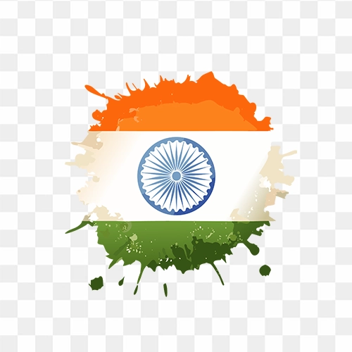 Indian Flag Tricolor Brush splash PNG Image