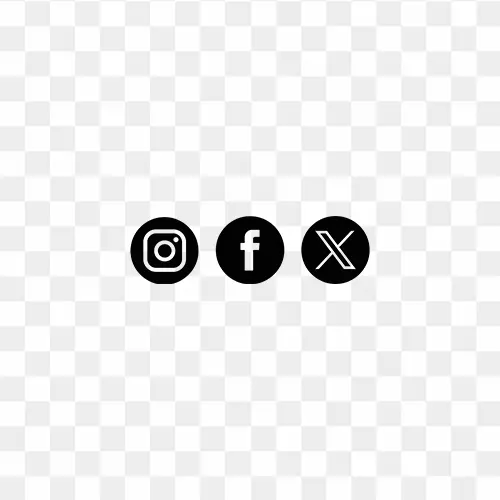 Instagram, Facebook, and X social media icons PNG – free transparent logos for websites, apps, and branding