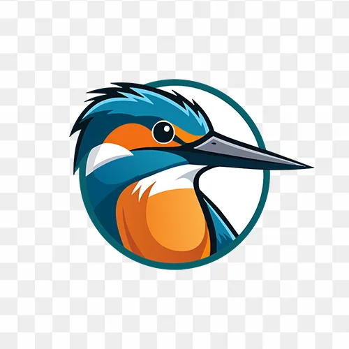 kingfisher mascot logo transparent PNG