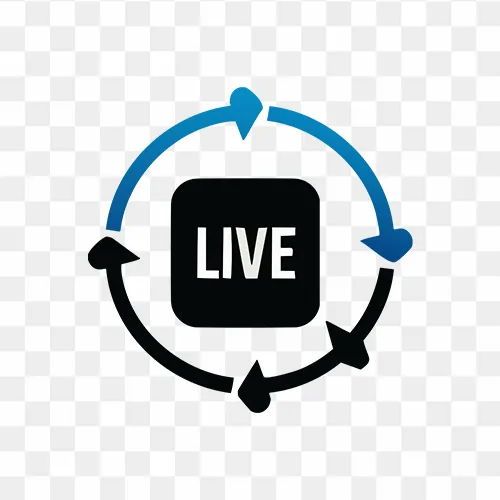 Live Sign Icon On Air Stream Symbol Stock PNG