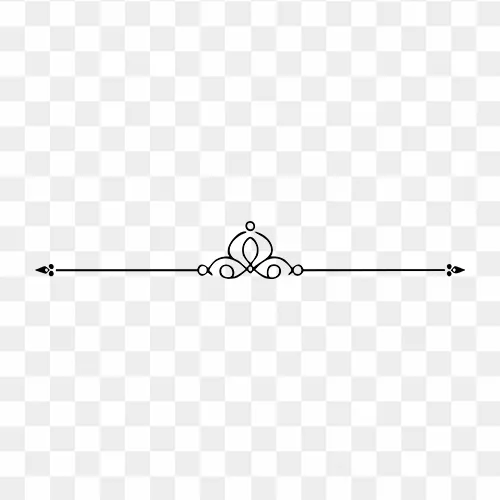 Luxury black decorative divider line PNG illustration with transparent background