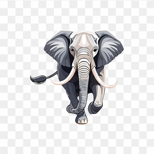 Majestic and dynamic elephant Galloping free transparent PNG