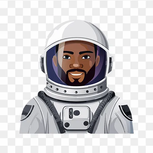 Male astronaut clipart PNG – free transparent space explorer illustration for science, education, and design projects