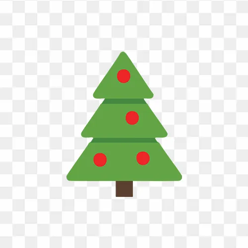 minimal christmas tree vector icon transparent background