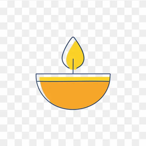 minimal diya icon transparent png