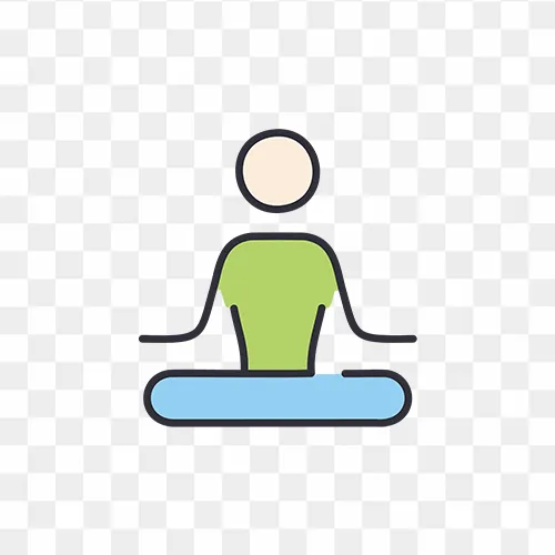 Minimal yoga pose flat icon PNG transparent background
