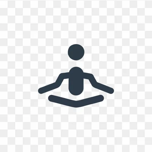 Minimalist yoga pose icon in PNG format