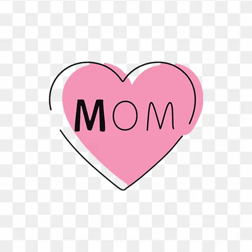 MOM Text with heart share free transparent PNG Images