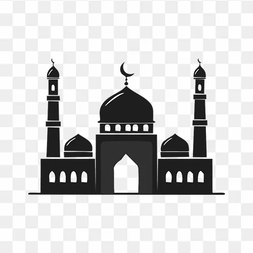 Mosque black silhouette transparent PNG