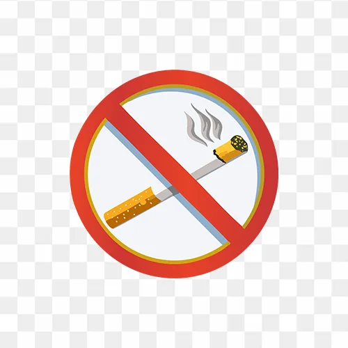 No smoking sign on a white background, promoting tobacco-free awareness for No Tobacco Day