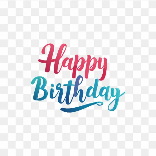 Soft pastel Happy Birthday text PNG with transparent background