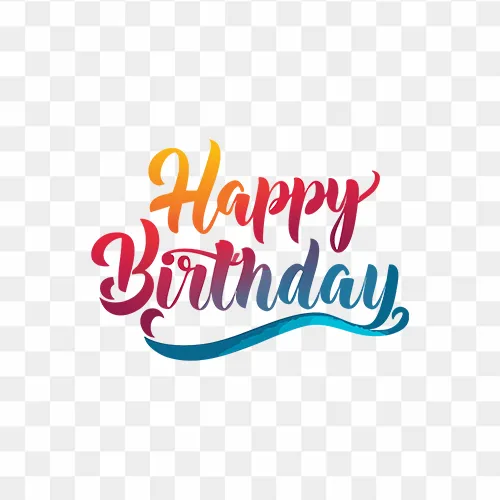 Fun and playful Happy Birthday text in colorful style