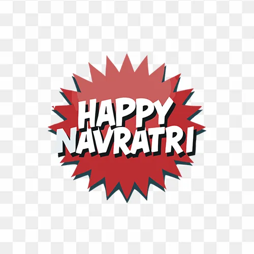 Premium-style Happy Navratri PNG with elegant designer calligraphy