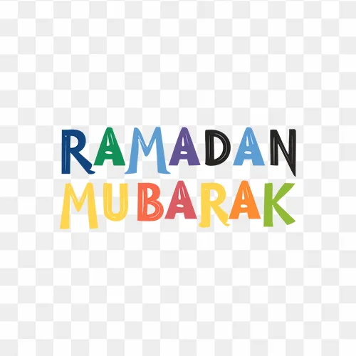 Ramadan Mubarak Colourful Text Png Image