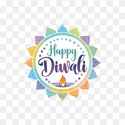 Colorful rangoli design PNG for Diwali festival