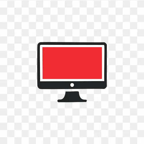 Red and Black HD PNG Icon of Computer