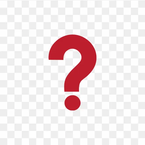 Red question mark icon in PNG format with transparent background