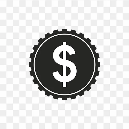 Round shape black colour dollar icon download for free