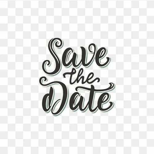 Save the date greeting card label free PNG Image