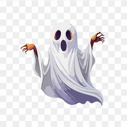Scary Halloween ghost silhouette PNG free download