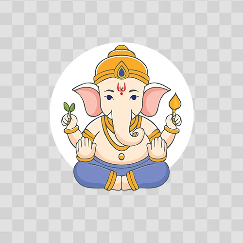 Simple flat vector illustration of Lord Ganesha free png images