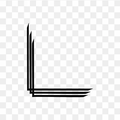 Minimalistic black corner frame design in PNG format, available for free download