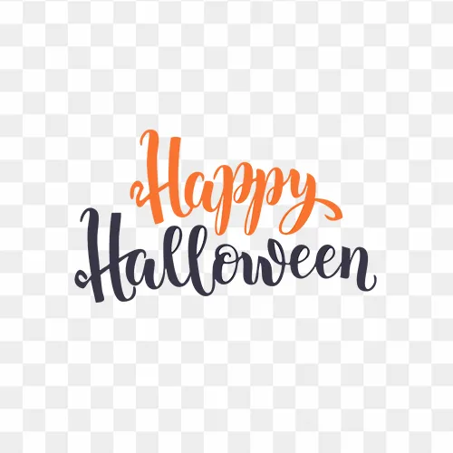 Decorative spooky Halloween calligraphy PNG for design use