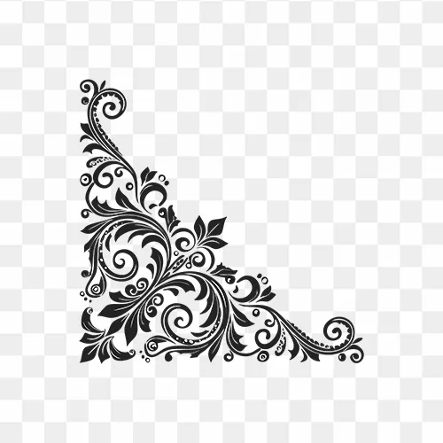 Stylish corner design PNG for decoration and frames