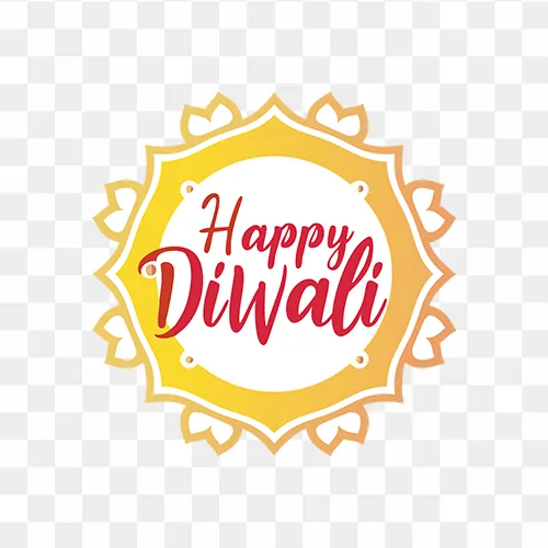 Stylish Diwali greeting text in PNG format for banners and invites