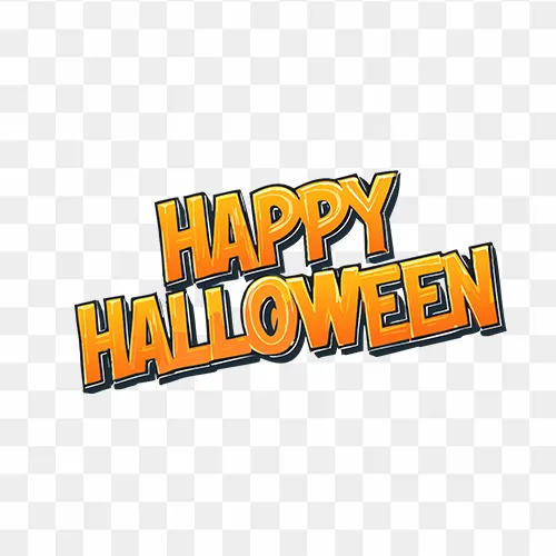 Stylish "Happy Halloween" PNG File, Hand-lettered, Design Element