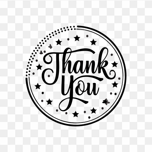 Thank you png image with transparent background