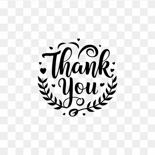 Thank you text PNG with transparent background free download