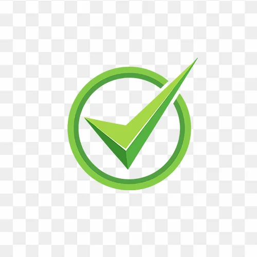 Verification tick mark with green circle free PNG