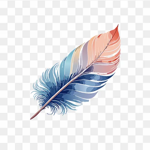 Artistic watercolour bird feather PNG for design use