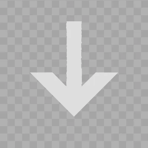 White arrow pointing downward PNG with transparent background