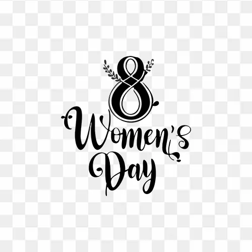 Women's Day Black Design Free PNG Image
