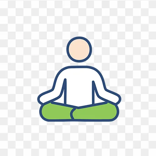 Yoga flat icon PNG with transparent background for fitness and meditation
