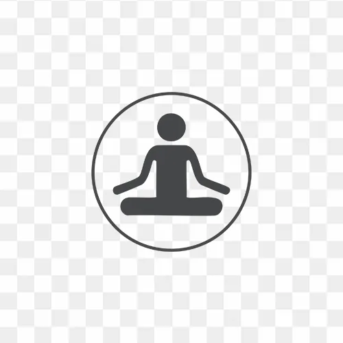 Transparent yoga icon PNG of person in lotus pose