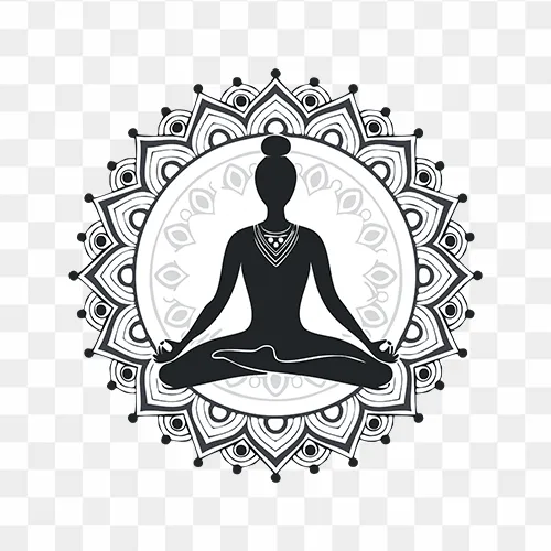 Yoga posture with mandala design free PNG Images