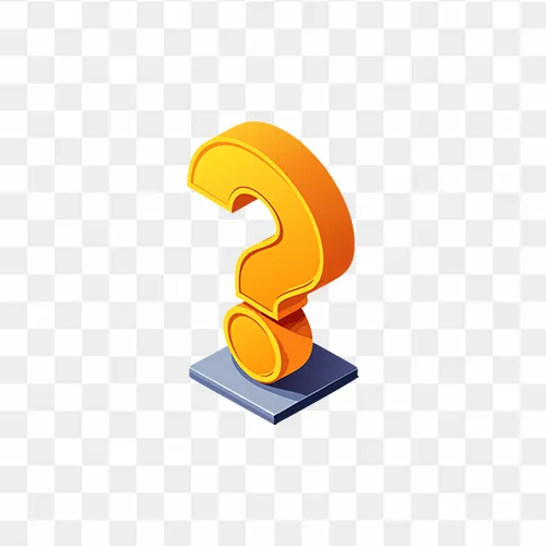 3D question mark icon PNG image with transparent background