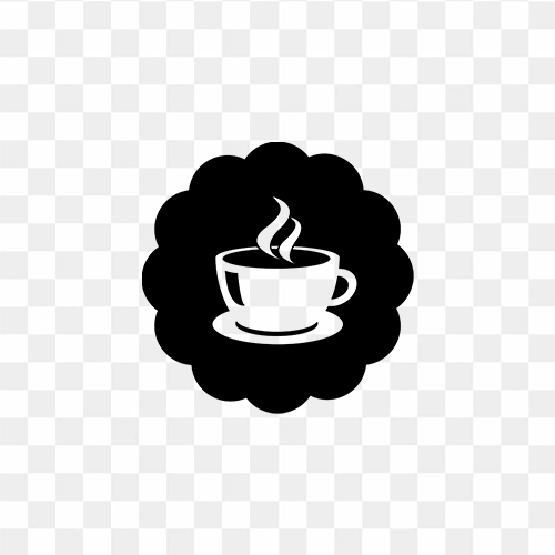 Coffee silhouette icon free png with transparent background