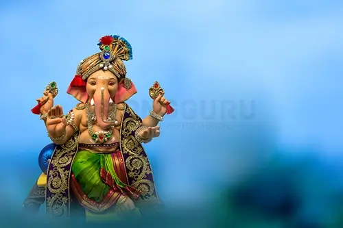 Creative lord ganesha design on yellow background Vector Image