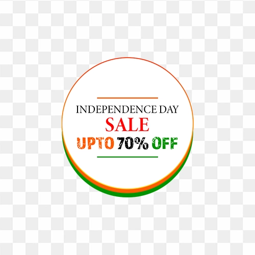 Independence Day Sale round shape sticker free png and psd file