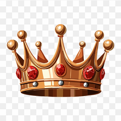 A gold crown with red stones Free stock png image