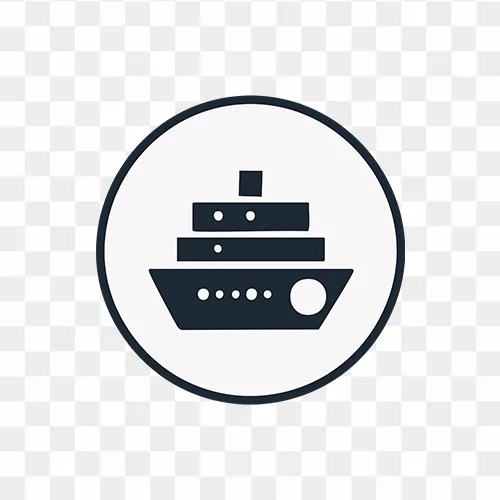 Bold cargo ship vector design, ideal for global trade shipping industry logos, free PNG image
