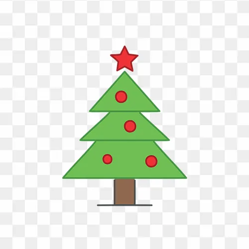 christmas tree flat design png icon vector illustration