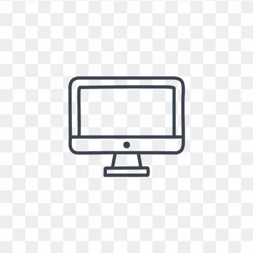 Computer icon in grey color free png image