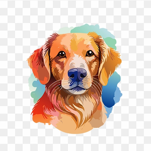 Cute Dog Face Watercolor Free PNG Images