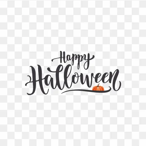 Decorative Halloween calligraphy PNG with spooky decorative elements