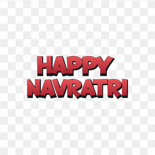 Designer calligraphy Happy Navratri text PNG for creative use